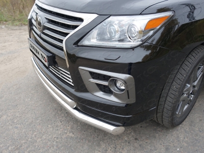 Защита передняя двойная 76-75 мм ТСС для Lexus LX-570 Sport 2014-2021