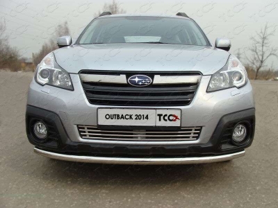 Защита переднего бампера 50 мм ТСС для Subaru Outback 2012-2014