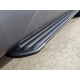 Пороги алюминиевые Slim Line Black ТСС для Renault Kaptur 2016-2021