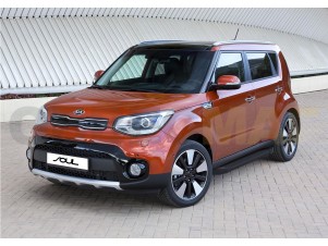 Пороги алюминиевые Rival Black New для Kia Soul № F173ALB.2804.1