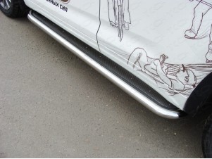 Пороги с площадкой нержавеющий лист 60 мм для Toyota Highlander № TOYHIGHL17-07