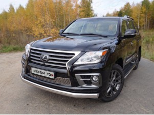 Защита передняя овальная длинная 75-42 мм для Lexus LX-570 Sport № LEXLX570SP14-03